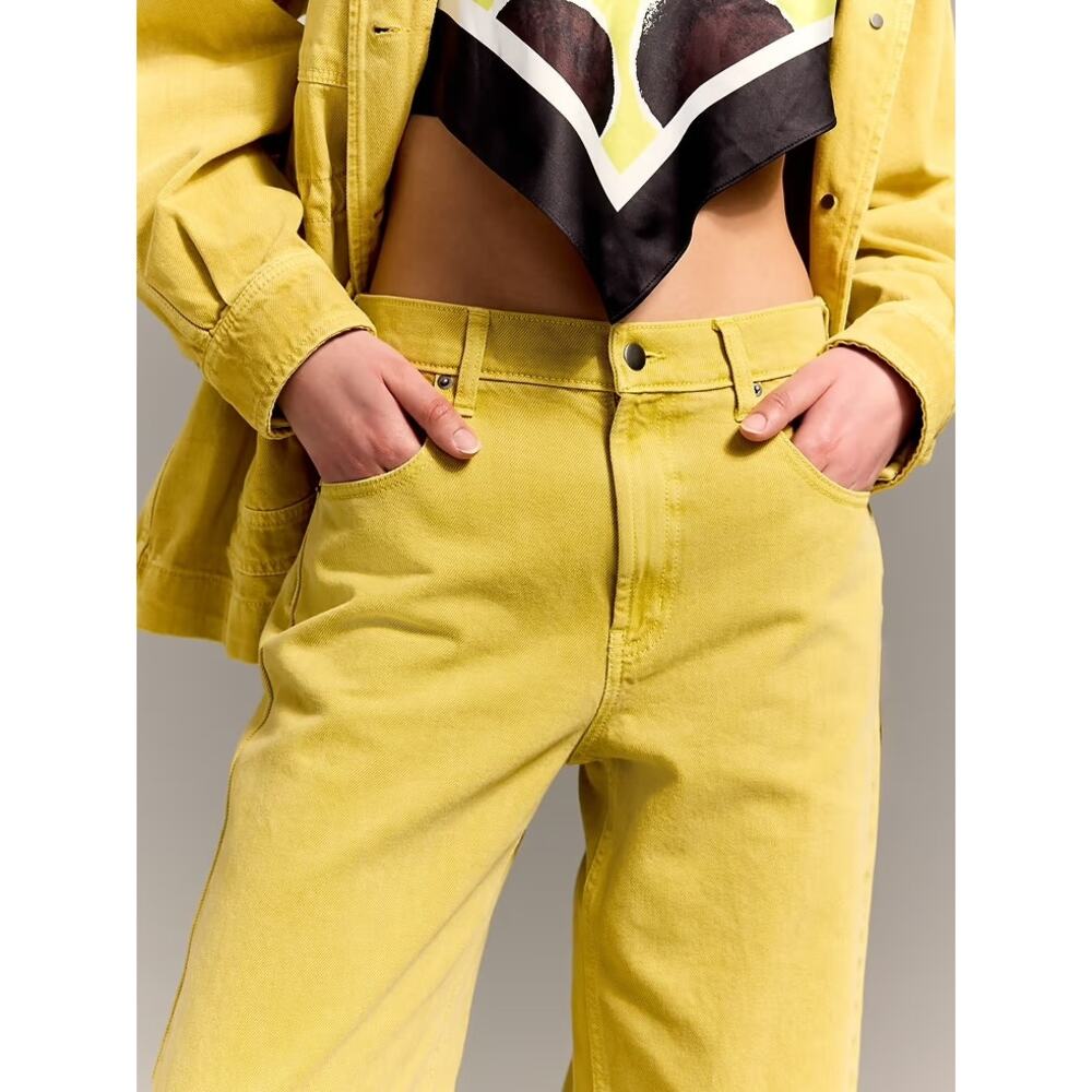 NWT - Christopher John Rogers Collab with Old Navy Yellow Jeans - Sz 10 - Picture 3 of 5
